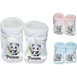 chaussons-bébé-personnalisé-blanc-bleu-ou-rose-panda-fille-prénom