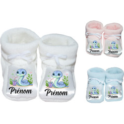 chaussons-bébé-personnalisé-blanc-bleu-ou-rose-serpent-blue-prénom