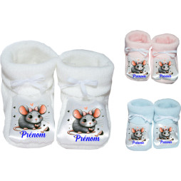 chaussons-bébé-personnalisé-blanc-bleu-ou-rose-souris-prénom