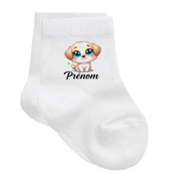 chaussettes-bébé-personnalisé-chien-prénom