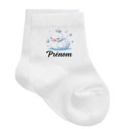 chaussettes-bébé-personnalisé-cygne-prénom