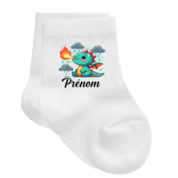 chaussettes-bébé-personnalisé-dragon-prénom