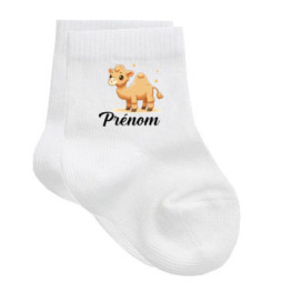 chaussettes-bébé-personnalisé-dromadaire-prénom