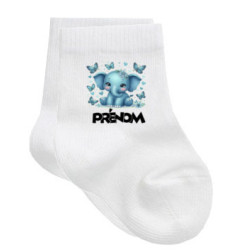 chaussettes-bébé-personnalisé-éléphant-papillon-prenom