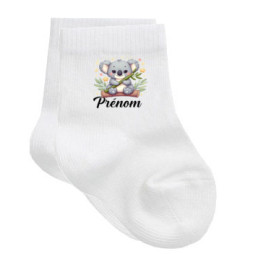 chaussettes-bébé-personnalisé-koala-arbre-prénom