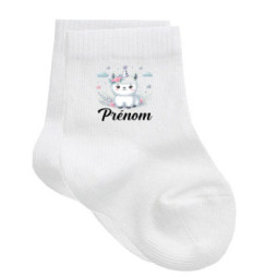 chaussettes-bébé-personnalisé-lama-prénom