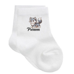 chaussettes-bébé-personnalisé-loup-prénom