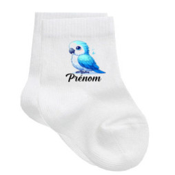 chaussettes-bébé-personnalisé-perroquet-blue-prénom