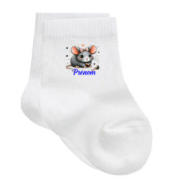 chaussettes-bébé-personnalisé-souris-prénom