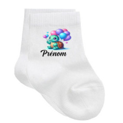 chaussettes-bébé-personnalisé-tortue-ballon-prénom