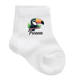chaussettes-bébé-personnalisé-toucan-prénom