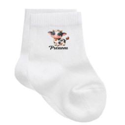 chaussettes-bébé-personnalisé-vache-prénom