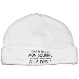 bonnet-naissance-personnalisé-désolé-les-gars-mon-sourire