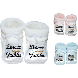 chaussons-bébé-personnalisés-dormir-cest-pour-les-faibles