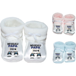 chaussons-bébé-personnalisés-niveau-papa-2024