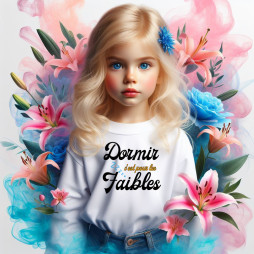 Tee-shirt-fille-personnalisé-dormir-cest-pour-les-faibles