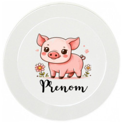 assiette-enfant-personnalisée-cochon-prénom