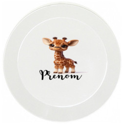 assiette-enfant-personnalisée-girafe-prénom