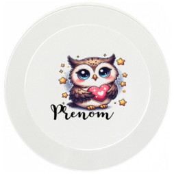 assiette-enfant-personnalisée-hibou-prénom