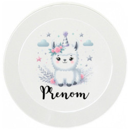 assiette-enfant-personnalisée-lama-prénom