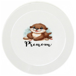 assiette-enfant-personnalisée-loutre-prénom