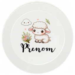 assiette-enfant-personnalisée-mouton-prénom