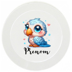 assiette-enfant-personnalisée-perroquet-prénom