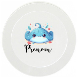 assiette-enfant-personnalisée-raie-prénom