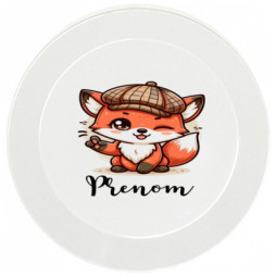assiette-enfant-personnalisée-renard-casquette-prénom