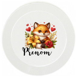assiette-enfant-personnalisée-renard-lys-prénom
