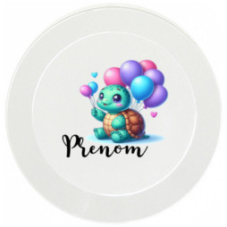 assiette-enfant-personnalisée-tortue-ballon-prénom