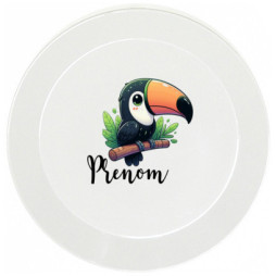 assiette-enfant-personnalisée-toucan-prénom