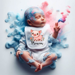 bavoir-bébé-personnalisé-cochon-prénom