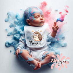 bavoir-bébé-personnalisé-hérisson-prénom