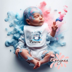 bavoir-bébé-personnalisé-pingouin-prénom