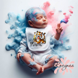 bavoir-bébé-personnalisé-tigre-drole-prénom