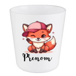 verre-enfant-personnalise-renard-casquette-fille-prénom