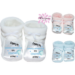 chaussons bébé personnalisé expert en sommeil réparateur et en couches qui fuient