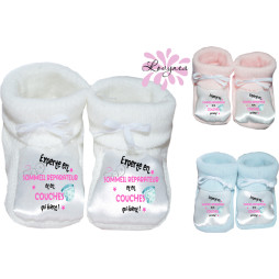 chaussons bébé personnalisé experte en sommeil réparateur et en couches qui fuient