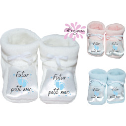 chaussons bébé personnalisé futur petit mec