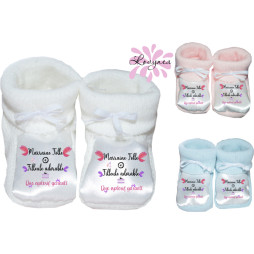 chaussons bébé personnalisé marraine folle plus filleule adorable égale duo explosif garantit
