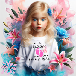 Tee shirt fille personnalisé future petite fille