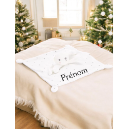 doudou lapin en velours personnalisé au prénom de bébé