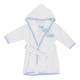 Peignoir bleu et blanc pour garçon personnalisé