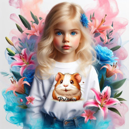 Tee-shirt-fille-personnalisé-cochon-dinde