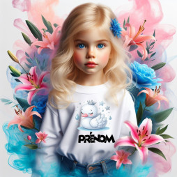 Tee-shirt-fille-personnalisé-cygne