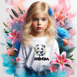 Tee-shirt-fille-personnalisé-panda-fille