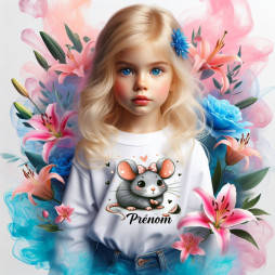 Tee-shirt-fille-personnalisé-souris