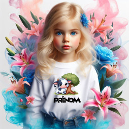 Tee-shirt-fille-personnalisé-vache