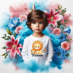 Tee-shirt-garçon-personnalisé-lion